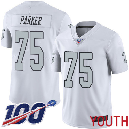 Oakland Raiders Limited White Youth Brandon Parker Jersey NFL Football #75 100th Season Rush Vapor Jersey